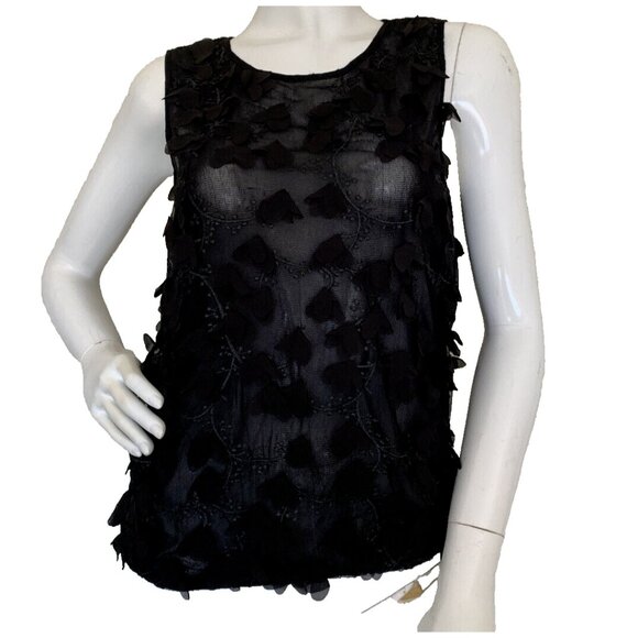 Vintage Y2K Sheer Tank Top Flower Whimsigoth Goth Fairy Blouse Size Small S - Picture 1 of 7